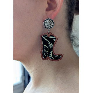 Botte country cuir Noir