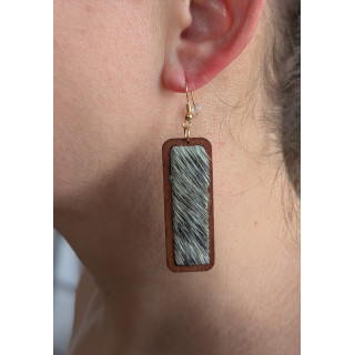 Reclange cuir poils gris