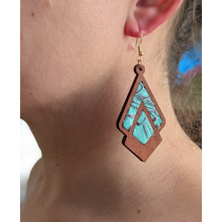 Western-Boho Vert/Bleu