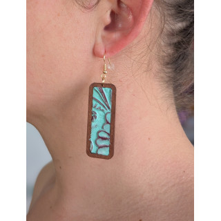 Rectangle cuir Vert/Bleu